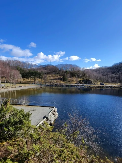 Lake surrounded by hills in Norway