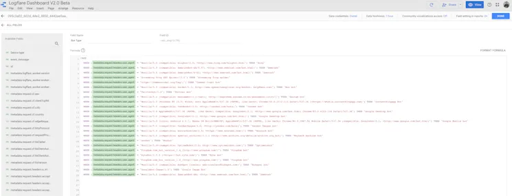 Bot type calculated field code