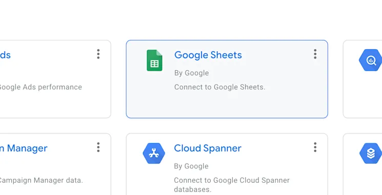 Google Sheets connector in Data Studio