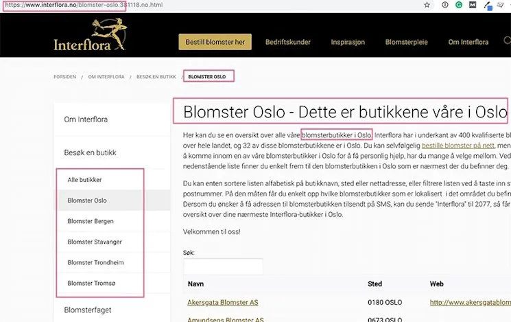 Local SEO landing pages