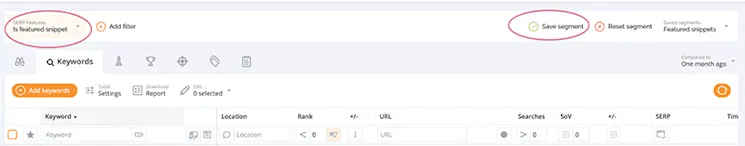 Save filter as a segment 1